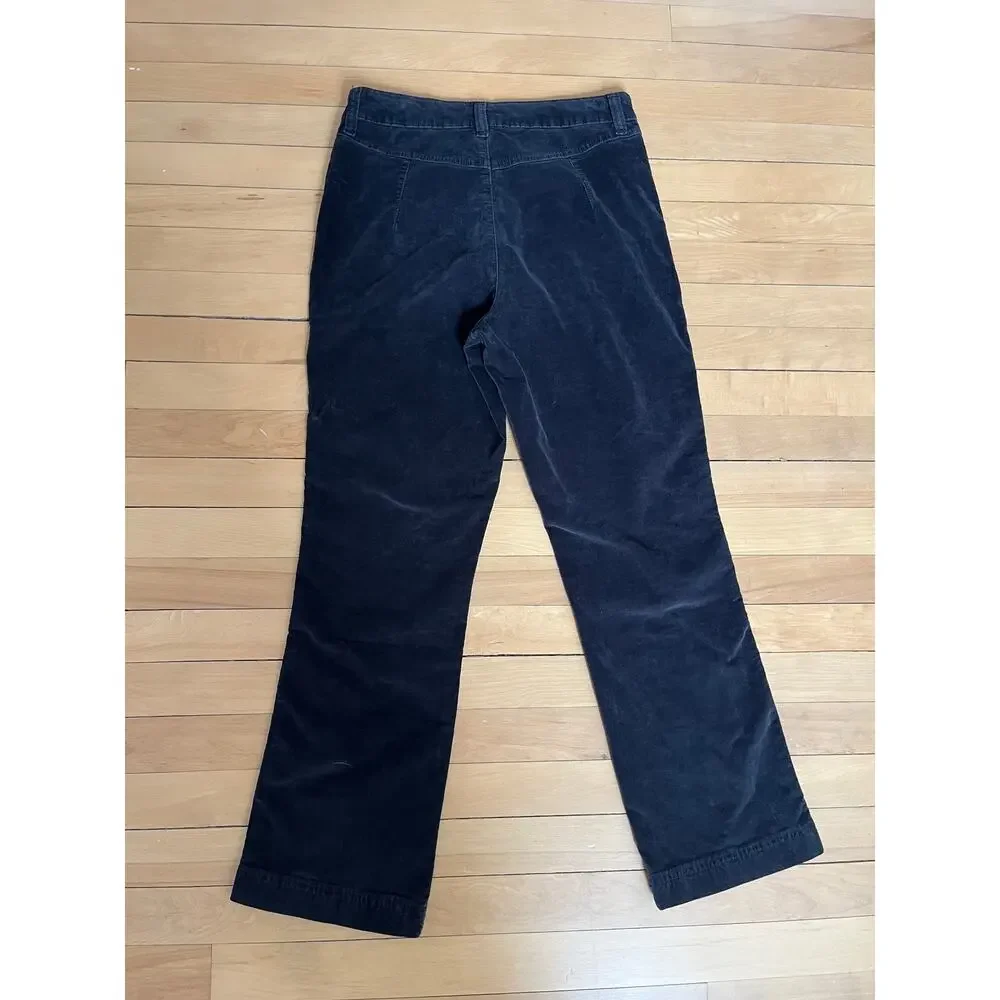 Free People We The Free High Time Kick Velvet Flare Pants Black Sz 10